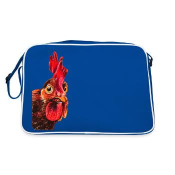 Coq/gockel /rooster/Henne - Sac Retro - bleu/blanc - Dos