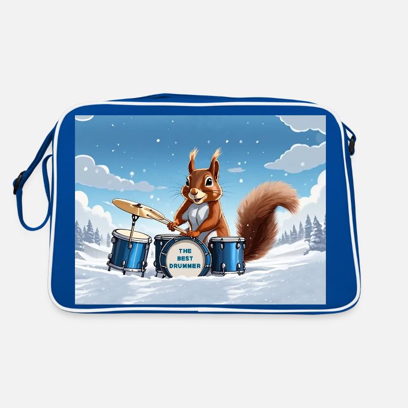 Squirrel plays drums Retro Bag