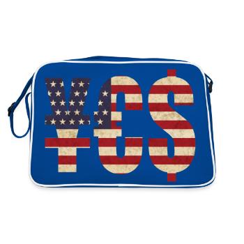 ¥€$ argent Drapeau américain - Sac Retro - bleu/blanc - Dos