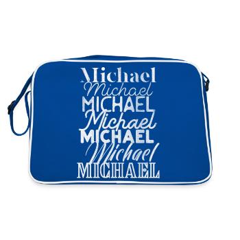 Michael - Sac Retro - bleu/blanc - Dos
