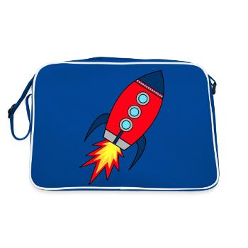 Rocket Startup | Raktenstart | Children's Rocket School - Retro Bag - blue/white - Back