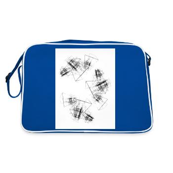 Abstract cubes - Retro Bag - blue/white - Back