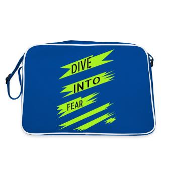 fun embracing courage courage and strength awesome - Retro Bag - blue/white - Back