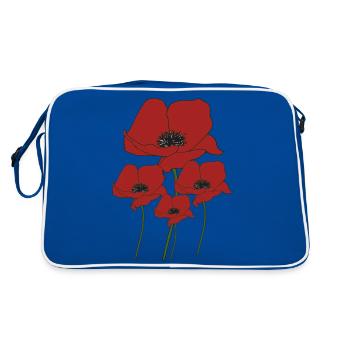Bouquet de coquelicots - Sac Retro - bleu/blanc - Dos