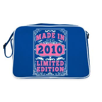 Vintage Né(e) en 2010 made in 2010 15 ans. Art_20 - Sac Retro - bleu/blanc - Dos
