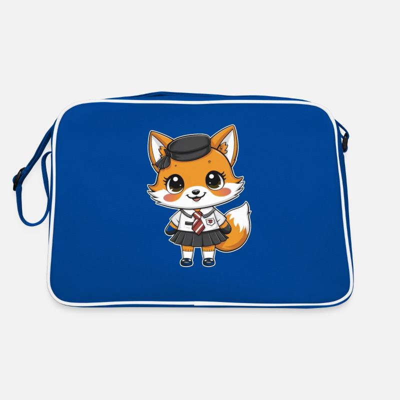 Renard kawaii avec uniforme scolaire traditionnel Sac Retro