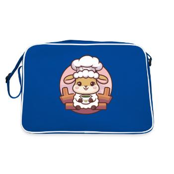 Le mouton kawaii adore le thé vert - Sac Retro - bleu/blanc - Dos