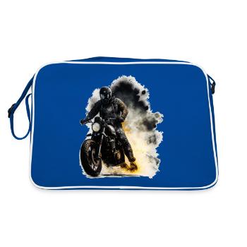Motocyclette - Sac Retro - bleu/blanc - Dos