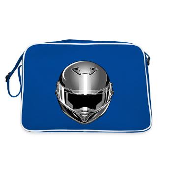 Casque de motard - Motorbike Design - Sac Retro - bleu/blanc - Dos