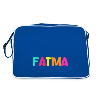 Name - Fatma - Retro Tasche - Blau/Weiß - Hinten