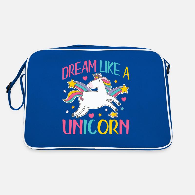 Träume wie ein Einhorn | Einhorn Retro Tasche