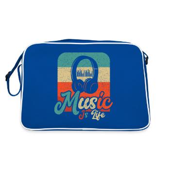 La musique est la vie | Musiciens - Sac Retro - bleu/blanc - Dos