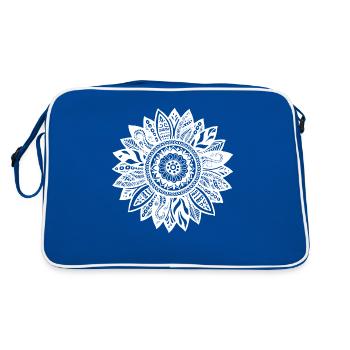 Tournesol Flower Mandala T-shirt Drôle - Sac Retro - bleu/blanc - Dos