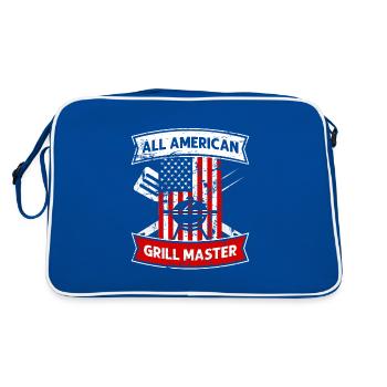All American Grill Master BBQ Distressed USA Flag - Retro Tasche - Blau/Weiß - Hinten