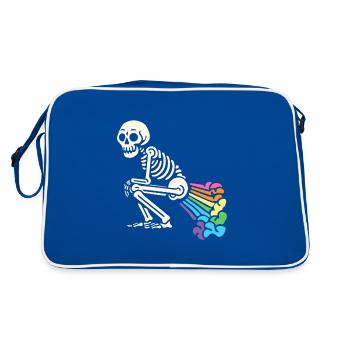 Squelette Pet Arcs-en-ciel LGBTQ Gay Lesbienne Queer - Sac Retro - bleu/blanc - Dos