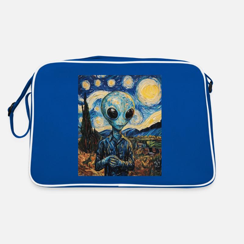 Alien nuit étoilée style van gogh Sac Retro