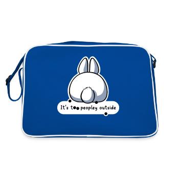 It's Too Peopley Outside - Retro Tasche - Blau/Weiß - Hinten