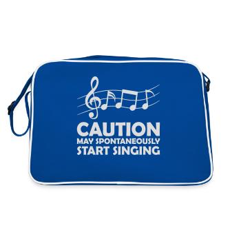 may spontaneously start singing - Retro Tasche - Blau/Weiß - Hinten