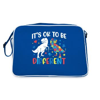 Its Ok To Be Different Autism Awareness Acceptance - Retro Bag - blue/white - Back