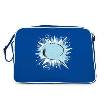 Sprechblase leer - Retro Tasche - Blau/Weiß - Hinten