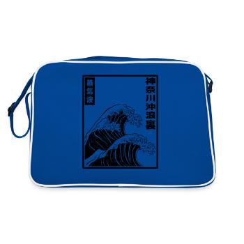 Vaporwave Aesthetic Big Wave Japan Style Art Art - Retro Bag - blue/white - Back