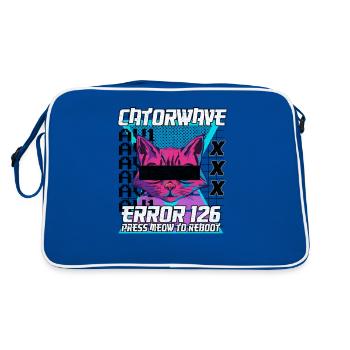 Vaporwave Otaku Cat Manga Japon Cat Retrowave - Sac Retro - bleu/blanc - Dos