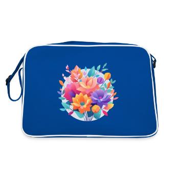 Petit bouquet coloré - Sac Retro - bleu/blanc - Dos