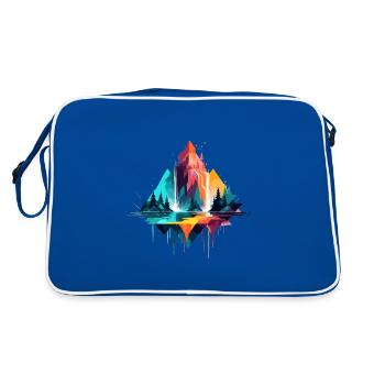 Serene Landscape Calm Tranquil Nature Outdoors - Retro Bag - blue/white - Back