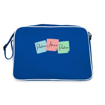 Law of Attraction - Postive Attracts Positive - Retro Bag - blue/white - Back