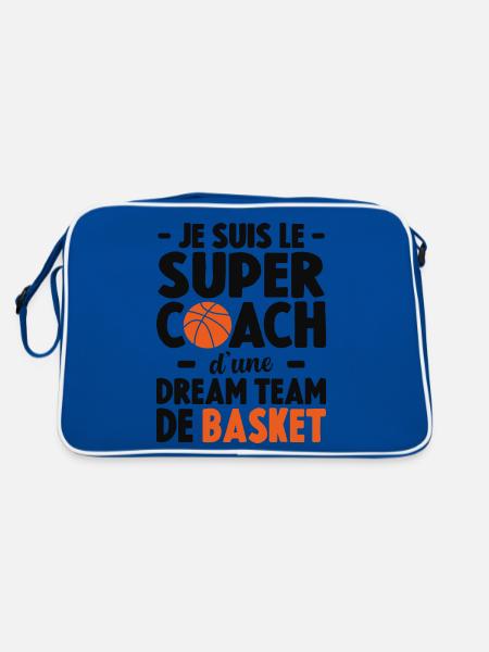 Je Suis Le Super Coach D'une Dream Team De Basket - Sac Retro - bleu/blanc - Dos