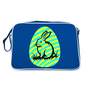 Icône de Pâques lapin - Sac Retro - bleu/blanc - Dos