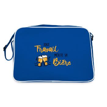 Tout travail mérite sa bière ! - Sac Retro - bleu/blanc - Dos
