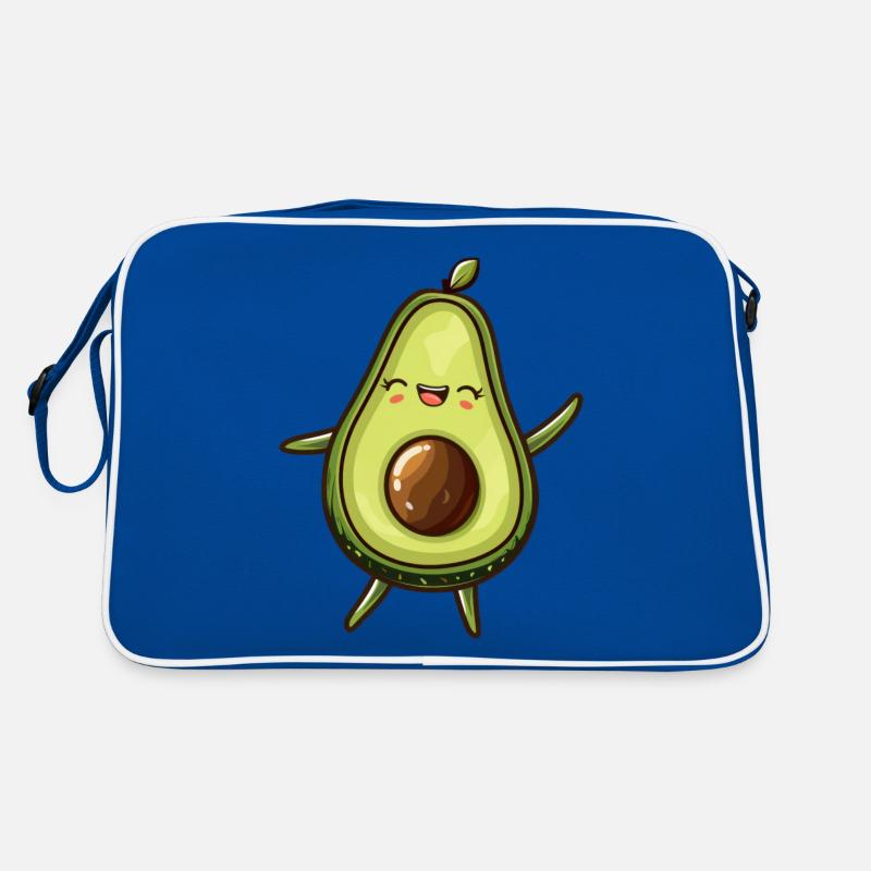 Avocado Süß Kawaii - Retro Tasche - Blau/Weiß