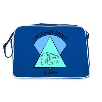 Bus Bus Driver School Bus Bus Bus Bus Driver - Retro Bag - blue/white - Back