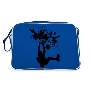 Basketball Slam Dunk Smash Basketballkorb - Retro Tasche - Blau/Weiß - Hinten