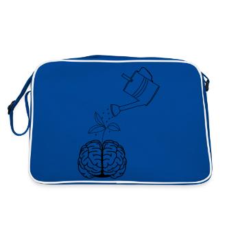 Wachsende Gedanken - Retro Tasche - Blau/Weiß - Hinten