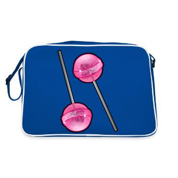 Totenkopf Lutscher - Retro Tasche - Blau/Weiß - Hinten