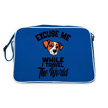 Excuse Me While I Travel The World Dog camping - Retro Bag - blue/white - Back