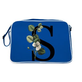 lettre S botanique vert - Sac Retro - bleu/blanc - Dos