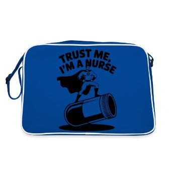 Male Nurse Hero - Retro Bag - blue/white - Back