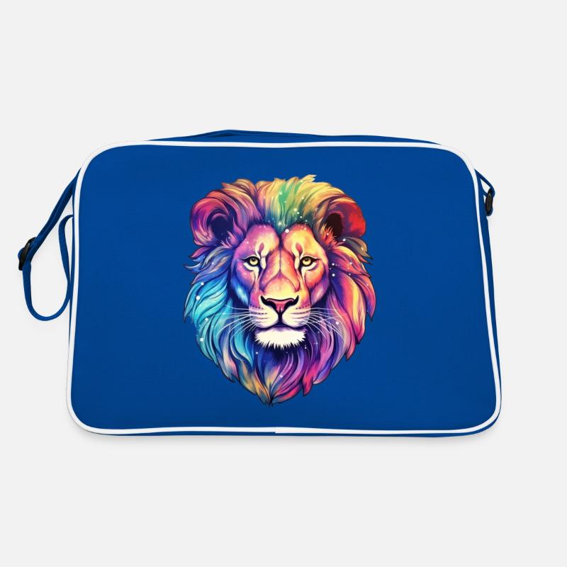 Löwe - Retro Tasche - Blau/Weiß