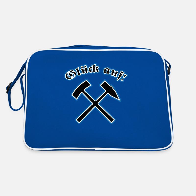 Glück auf! - Retro Tasche - Blau/Weiß