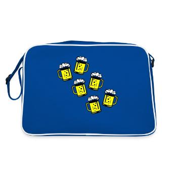 Icône de chope de bière - Sac Retro - bleu/blanc - Dos
