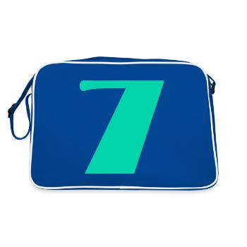7 YEARS. 7th ANNIVERSARY. BIRTHDAY 7 YEARS. 7 - Retro Bag - blue/white - Back