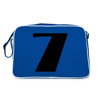 7. 7 YEARS. 7th ANNIVERSARY. BIRTHDAY 7 YEARS. 7 - Retro Bag - blue/white - Back