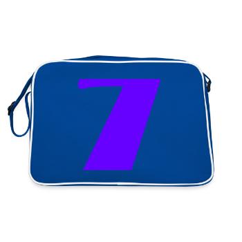 7. 7 YEARS. 7th ANNIVERSARY. BIRTHDAY 7 YEARS - Retro Bag - blue/white - Back
