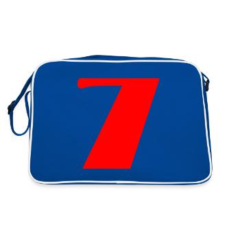 7. 7 YEARS. 7th ANNIVERSARY. BIRTHDAY 7 YEARS - Retro Bag - blue/white - Back