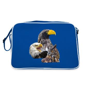 Pigargos et hibou - Sac Retro - bleu/blanc - Dos