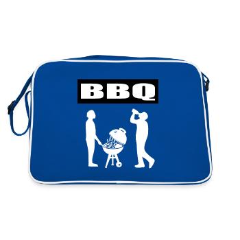 BBQ - Retro Tasche - Blau/Weiß - Hinten