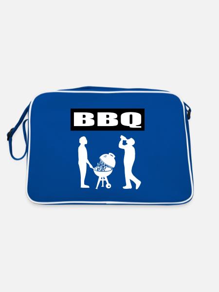 BBQ - Retro Tasche - Blau/Weiß